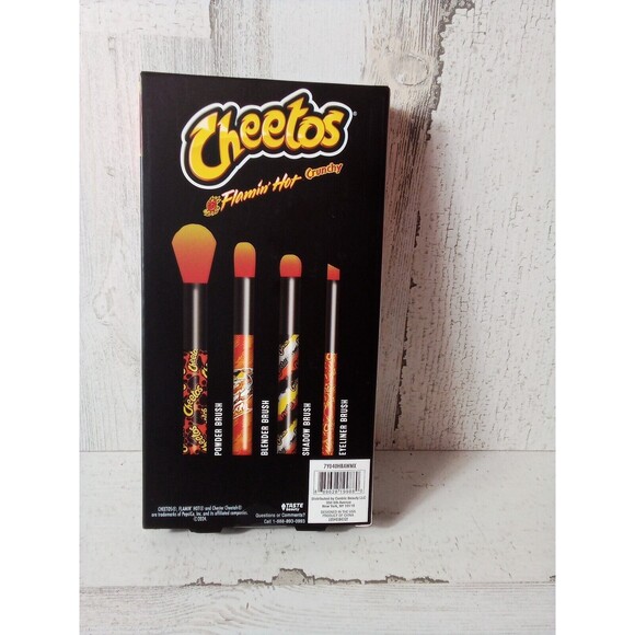Cheetos Flaming Hot Crunchy Cosmetic Brush Set Contains Four Brushes Beauty - Picture 8 of 15